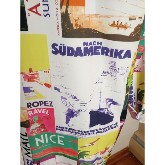 NWOT Button Down Blouse with Travel Destinations / Size Medium - Picture 3 of 11